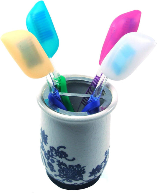 V-TOP 6 Pack Toothbrush Covers, Silicone Electric Toothbrush Cover Cap, Toothbrush Head Cover Replacement Heads & Manual Toothbrush for Travel Home