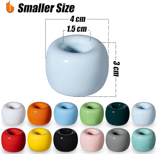 Urbanstrive Sleek Mini Ceramics Toothbrush Holder Stand for Bathroom Vanity Countertops (Light Blue 1-Pack)