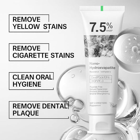 2-Pack Probiotic Whitening Toothpaste Fluoride-Free with Hydroxyapatite for Enamel Repair, Fresh Breath, Stain Removal & Gum Health – Natural Oral Care for Sensitive Teeth