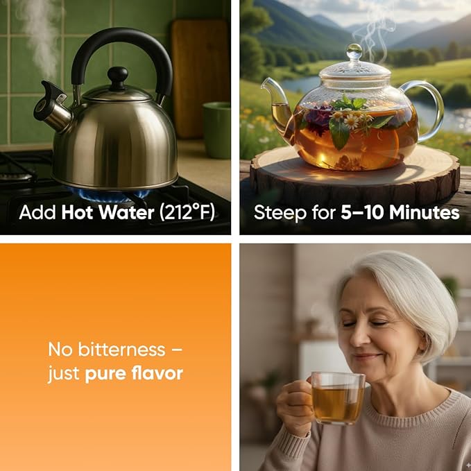 Calendula Loose Tea – 6 oz Size - Marigold & Dried - Calendula Tea Bulk Flowers Gluten-Free and Caffeine-Free Herbal tea for Relaxation, Wallness, From real Flowers with Smooth Taste