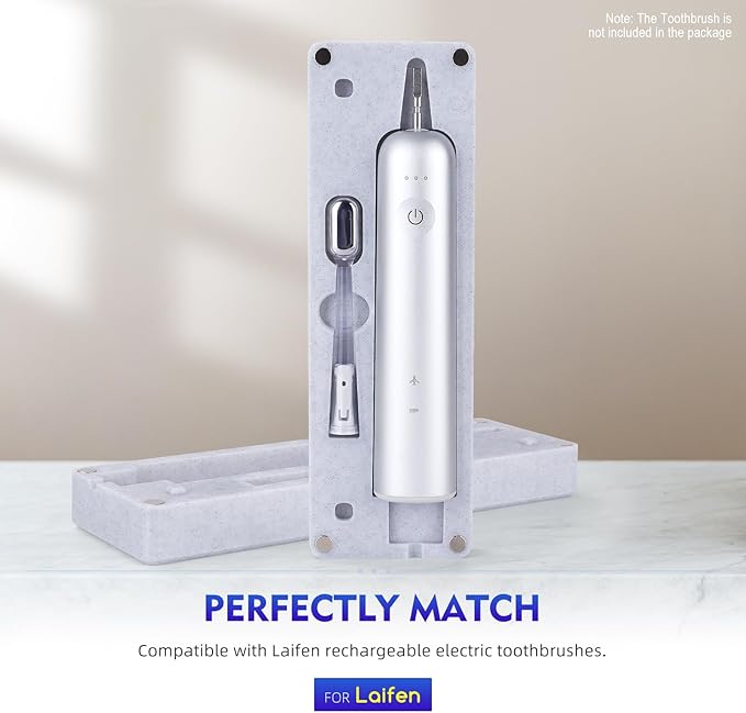 Magnetic Rechargeable Travel Case Compatible with Laifen Wave Electric Toothbrush, Waterproof, Hygienic, Easy-to-clean, Storage Holder for Toothbrush and Brush
