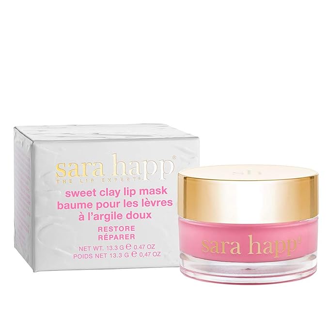 Sara Happ The Sweet Clay Lip Mask to Nourish, Restore, Renew and Regenerate Lips - Healing Bentonite Clay, Shea Butter, Soothing Natural Oils, 0.47 oz (2-Pack)