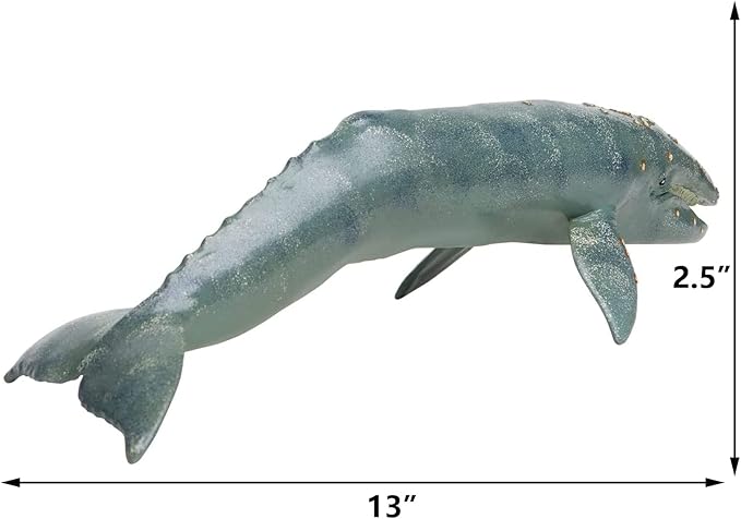 Gemini&Genius Sea Animal Gray Whale, Large Grey Whale Realistic Wildlife Toy Replica Hand Painted Whale Figurine, Ocean Model Toy, Educational, Role Play, Swim, Bath and Collectors for Kids