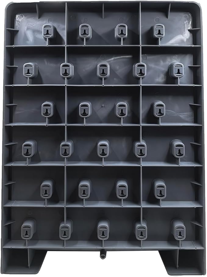 Lab Drying Rack 27 Pegs Laboratory Cabinets Glass Drying Racks Wall-Mount Grey Cleaning Frame for School Laboratory Utensils Hidden Installation