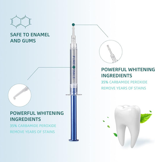 Teeth Whitening Gel Refills 10PCS Tooth Whitener 48+ Treatments -Removes Years of Stains 35% Carbamide Peroxide