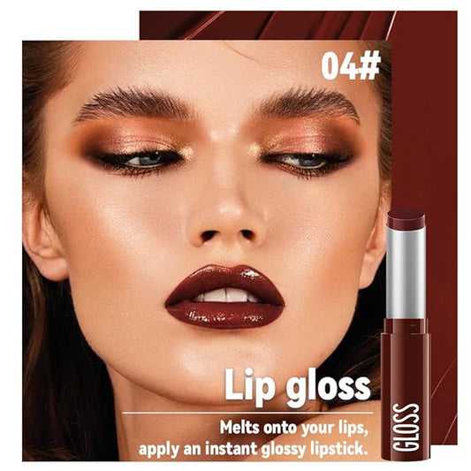 Dark Brown Honey Tinted Lip Stain Lip Balm Lip Gloss Lipstick, Sheer Hydrating Lip Stains Tint, Moisturizing Lip Color for All Skin Tones, Nourishing Lip Balm with a Hint of Natural Black Cherry