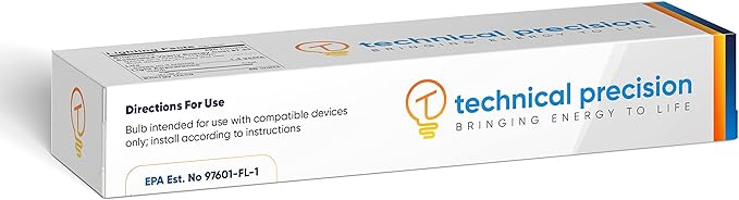 Technical Precision 3W UV Sanitizer Bulb Replacement for Philips Hx6160 12 Volts, T7 Toothbrush Sanitizer Light Bulb - E17 Intermediate Screw Base - 1 Pack