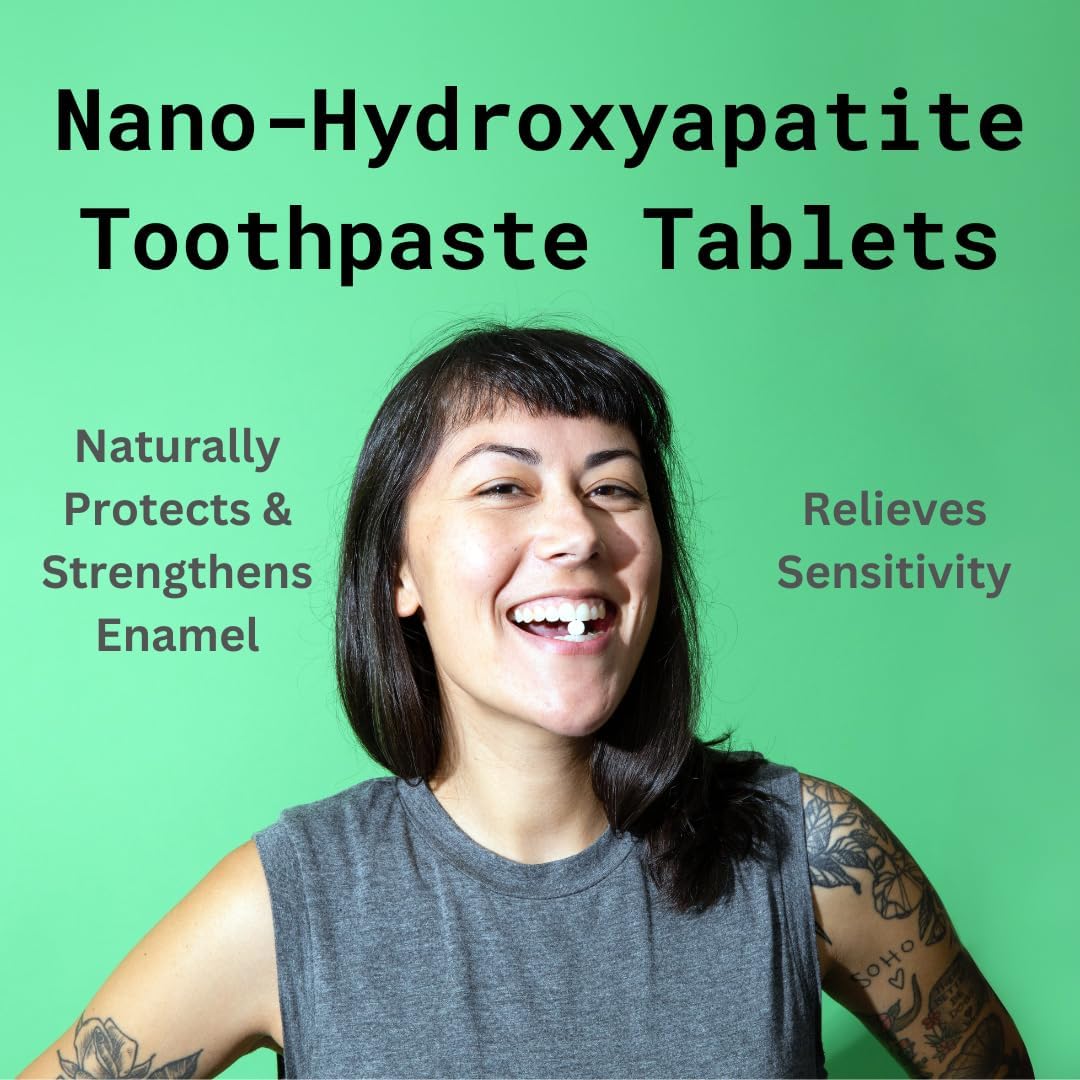 Canary Nano Hydroxyapatite Toothpaste Tablets Wintergreen - Remineralizing, Fluoride Free, All Natural Tabs with Xylitol - Great for Travel, Plastic Free - 240 Count