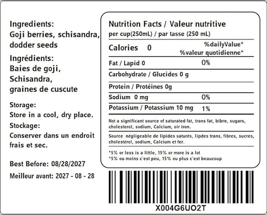 Goji Dodder Seed Five Flavor Berry Men’s Herbal Blend Tea – 枸杞菟丝子五味子茶 – 3.5oz/100g (30 Pyramid Tea Bags), Natural, Caffeine-Free, Non-GMO, Supports Vitality & Wellness