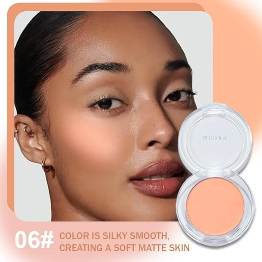 Blush for Cheeks Makeup Palette, Natural Matte Cream Powder Single Blushes for Eye and Cheek, Buildable Long-Lasting Color,Vegan & Cruelty-Free,Everyday Makeup Look for Women,#06-Deep Nude