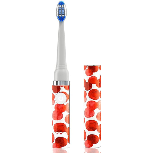 Pop Sonic Electric Toothbrush (Red Bubbles) - Travel Toothbrushes w/AAA Battery | Kids Electric Toothbrushes with 2 Speed & 15,000-30,000 Strokes/Minute, Dupont Nylon Bristles