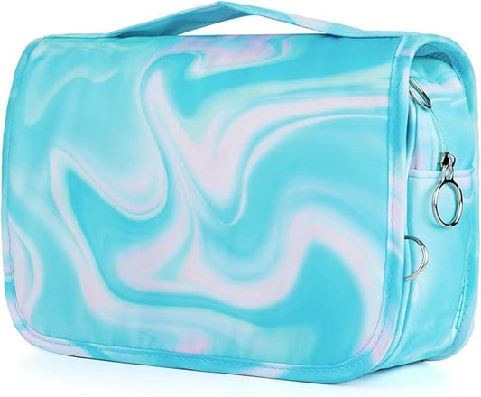 Teal Hanging Toiletry Bag for Girls, Travel Toiletry Bag for Teen Girls Cosmetic Makeup Waterproof Wash Bag Traveling Toiletries, Green