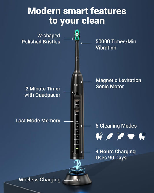 Water Flosser & Electric Toothbrush for Adults Oral Irrigator & Sonic Toothbrush 2-1 Oral Clean Kit (Black)