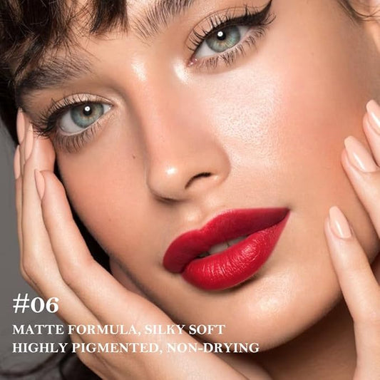 2Pcs Gradient Matte Lipstick Crayon Lip Liner pencil, Flawless Contour Gradual Ombre Effect lip Pencil, Lipstick for Women Long Lasting Waterproof Smudge Proof Lipstick Pencil 06#+07#