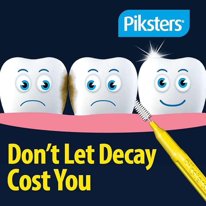 Piksters Interdental Brushes, 40 pk, Size 5, Interdental Tooth Brush for Large Gaps, Gum Soft Bristles for Plaque Removal, Safe for Braces