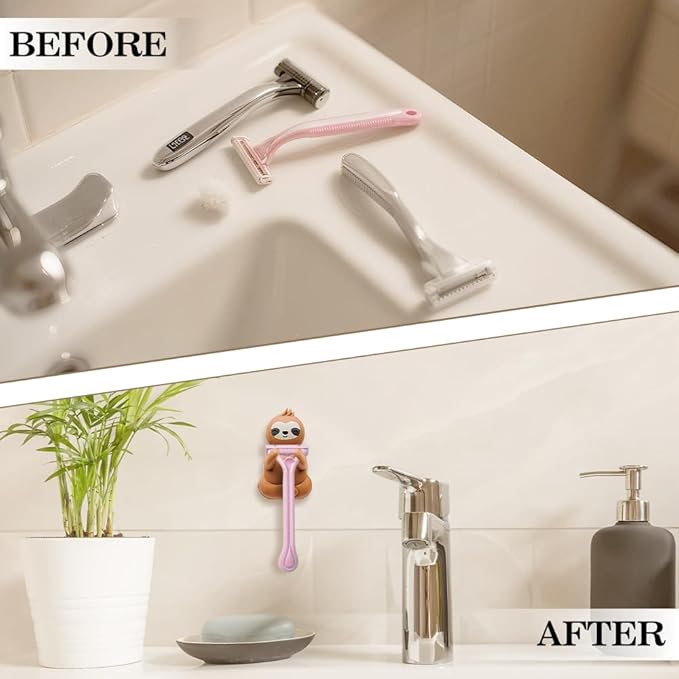 Cute Sloth Razor Holder Shower, Cute Gadgets Leg Razor Holder, Funny Bathroom Decor Accessories for Women Mom Sister Friend Wife Girlfriend, Women's Razor Hang in Shower, Sloth Gifts for Women
