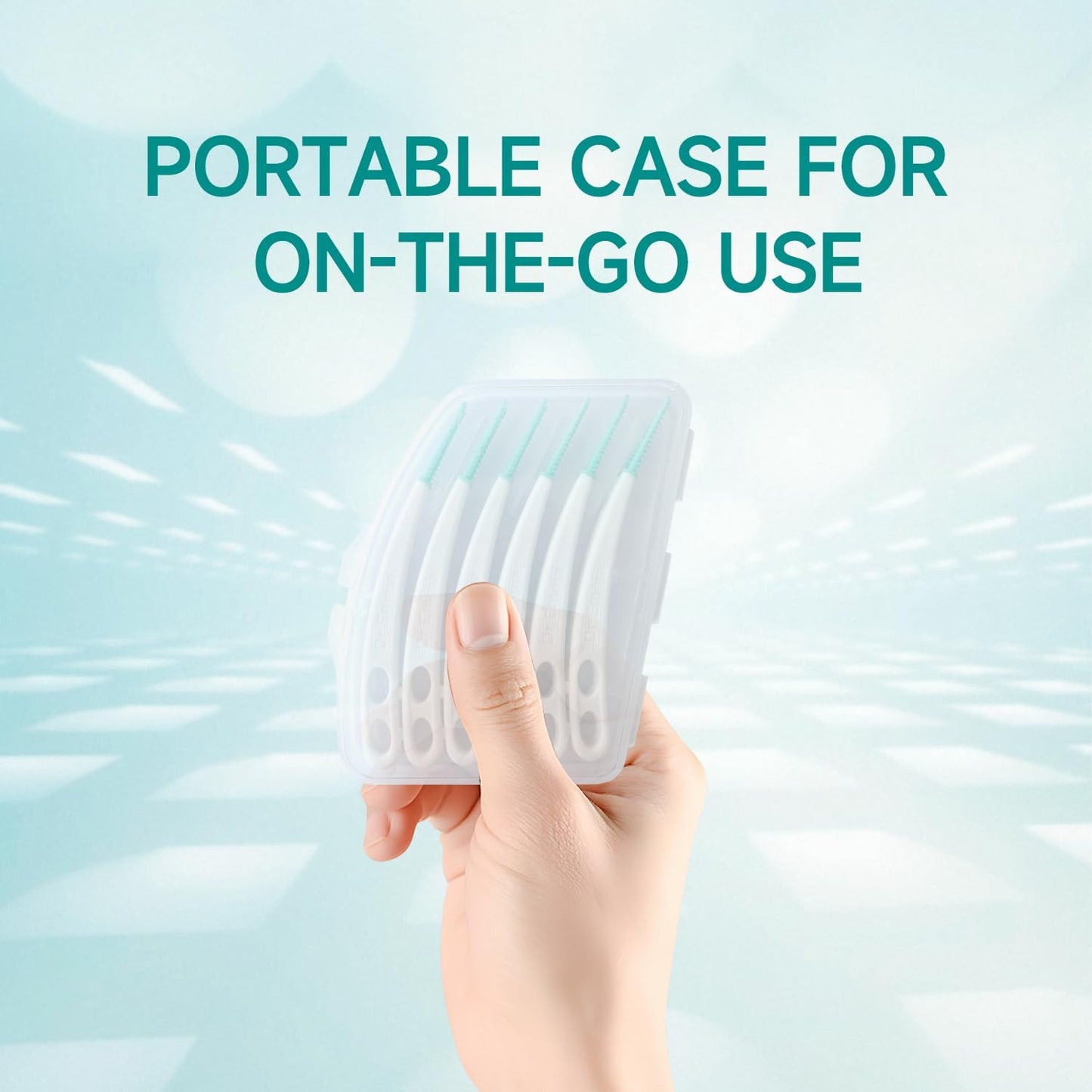 Dr. Emma Dental Picks Mint Curved Soft Rubberized Tooth Picks Easy to Use Brush Picks with Carry Case, 90Ct