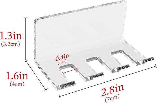 2 Pack Self Adhesive Toothbrush Holders Wall Mounted, 3 Slots Electric Toothbrush Organizer for Shower, Multipurpose Rack Hanger for Power Plug, Razor, Key(Clear)