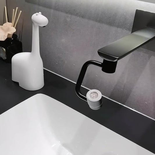 1080° Sink Faucet Aerator Extension Swivel Faucet Extender for Toddlers,2 Spray Modes Rotatable Bathroom Kitchen Faucet Extender for 25/32", 55/64",15/16" (Black)