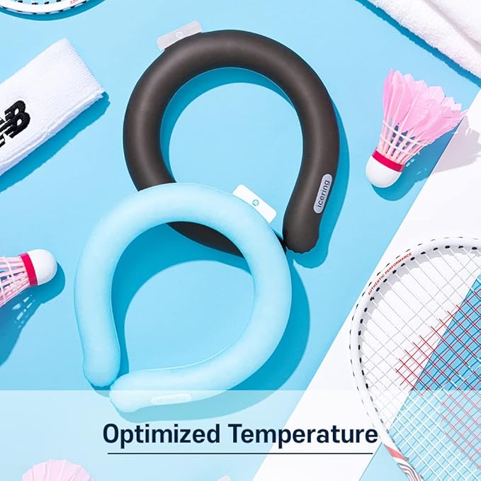 MPAC+ Neck Cooler Icering | Cooling Neck Wrap - Personal Air Conditioner with Gel Ice Pack for Outdoor Activities, Hot Weather Relief, Summer, Freeze Below 64F (Jumbo, Black)