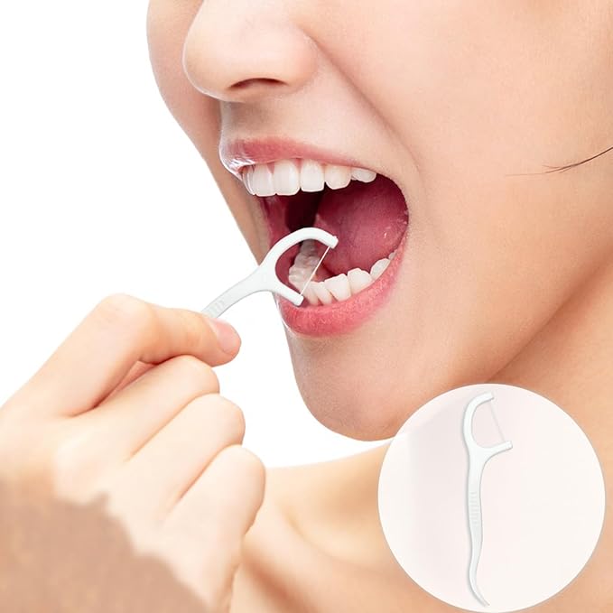200 Count Tooth Floss Picks, Double Cleaning Tooth Picks Flossers with Bristles,Small Home Tooth Pick for Adult (200)