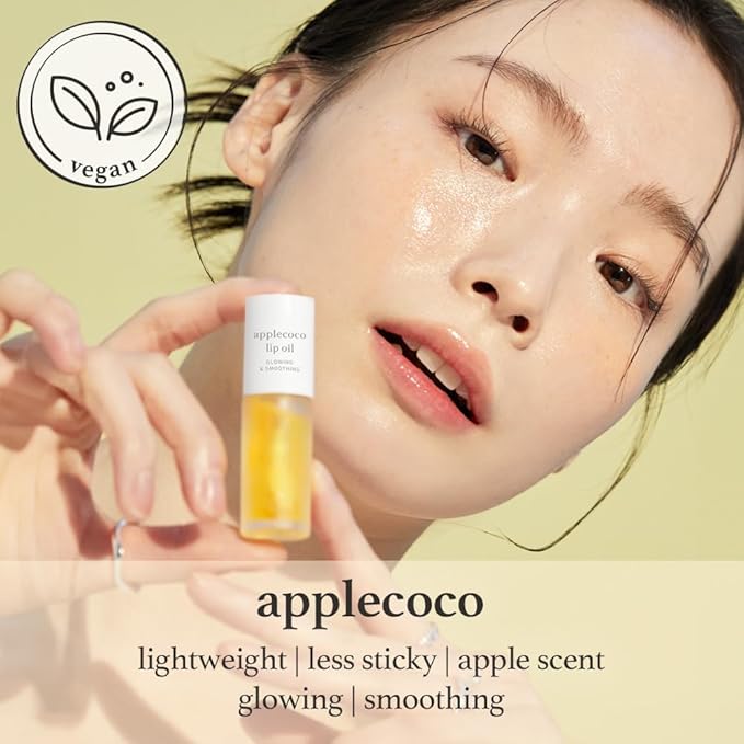 NOONI Korean Lip Oil - Applecoco | Long-Lasting, Moisturizing, Plumping, Revitalizing for Dry Lips, Waterproof, No Peel Off, Hydrating, Stocking Stuffers, Preppy Stuff, 0.12 FL Oz