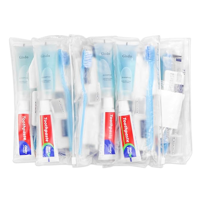 100 Kits Basic Toiletry Kits Homeless Personal Hygiene Kit Bulk Homeless Care Package Supplies Travel Toiletry Kit Homeless Hygiene Kit Bulk for Men Women Disposable Toiletry Kit(10-IN-1)