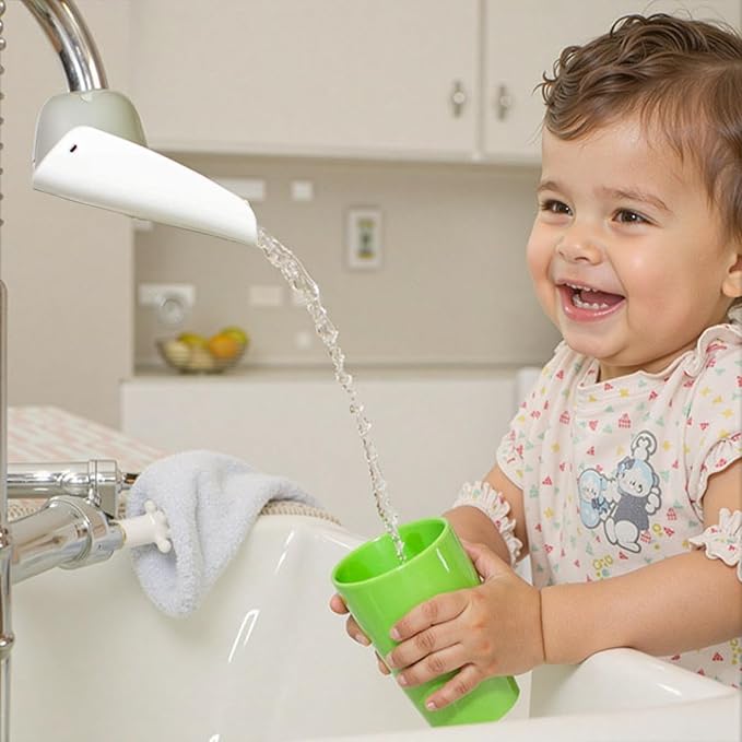 CHILDHOOD (2 Pack) Faucet Extender for Kitchen and Bathtub Sink, Universal Sink Handle Extenders, Fun Hand-Washing for Babies, Toddlers and Kids (Grey)