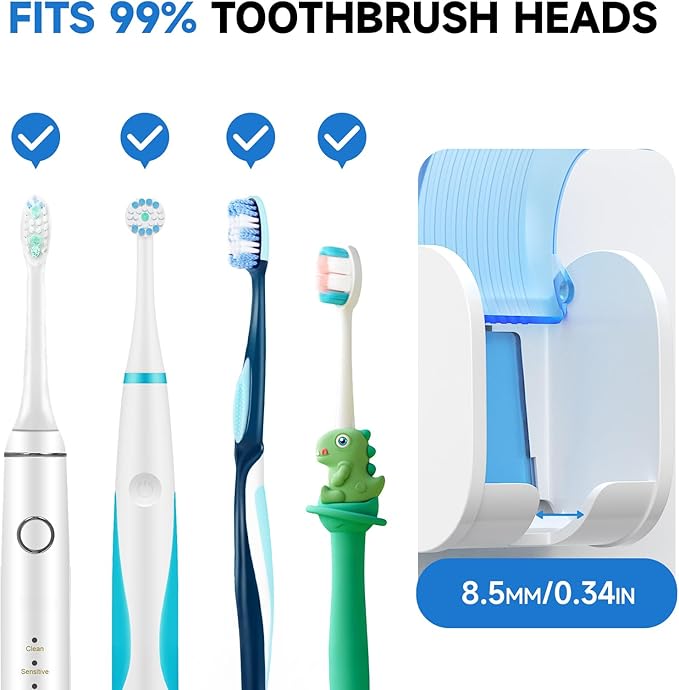 Toothbrush Holders for Bathrooms【Upgrade Single Slot Design】 Toothbrush Holder Wall Mounted with Cover Moisture-Proof and Dust-Proof Toothbrush Storage Organizer for Shower Family and Travel 5PCS