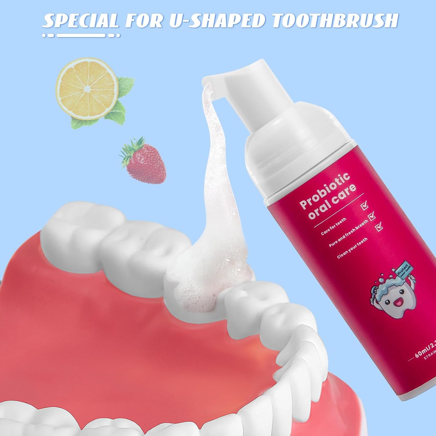 Kids Electric U Shaped Toothbrush Unicorn Rechargeable Sonic Toothbrush with 4 Soft Brush Heads with Kid Toothpaste IPX7 Waterproof - (Age 2-7, Purple)