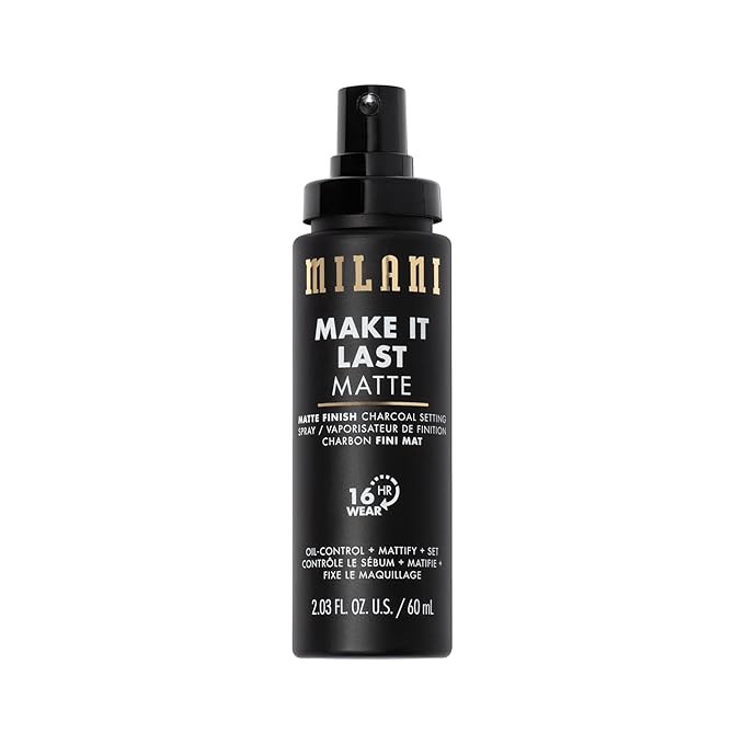 Milani Setting Spray + Primer, Make It Last Matte- Oil Absorbing Charcoal Formula to Control Shine, Matte Finish Setting Spray for Makeup and Primer for Oily Skin, Prime +Correct + Set, 2.03 Fl. Oz
