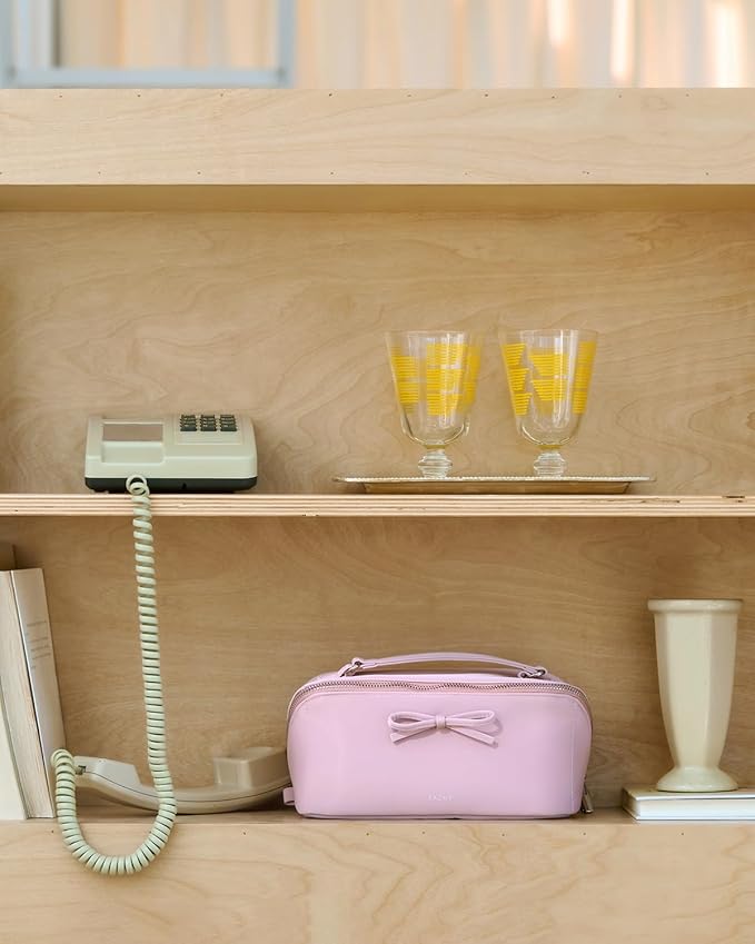 EACHY Travel Makeup Bag,Large Capacity Cosmetic Bags for Women,Waterproof Portable Pouch Open Flat Toiletry Bag Pattern Makeup Bag