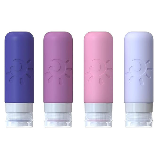 Travel Bottles for Toiletries, TSA Approved Travel Containers 3oz Leak Proof Travel Tubs Refillable Liquid Travel Accessories for Shampoo Conditioner Lotion Body Wash(Multicolored I)