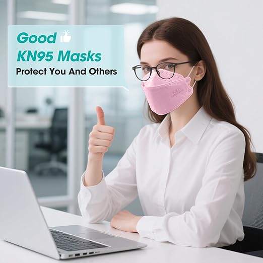 LEMENT KN95 Face Masks - 100 Pack Breathable Comfortable Disposable Masks For Adult, Filter Efficiency≥95%, Elastic Ear Loops, 5 Colors
