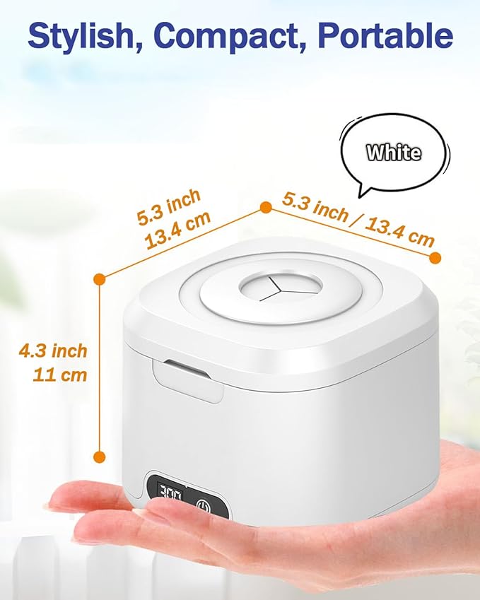 Ultrasonic Retainer Cleaner with UV, 300ML, 49kHz, Dental Cleaning Pod for Dentures, Aligners, Night Guards, Braces, Toothbrush Heads, Jewelry, Mouth Guard, 4 Modes with Digital Timer