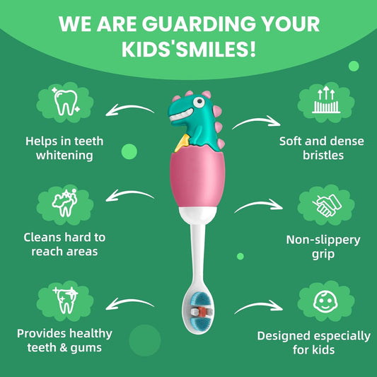 Kids Manual Toothbrush, Ultra-Soft Kids Toothbrush for Sensitive Teeth & Gums, Gentle Toddler & Children's Brush with 10000 Bristles Travel-Friendly Design for Ages 2-7 (Pink)