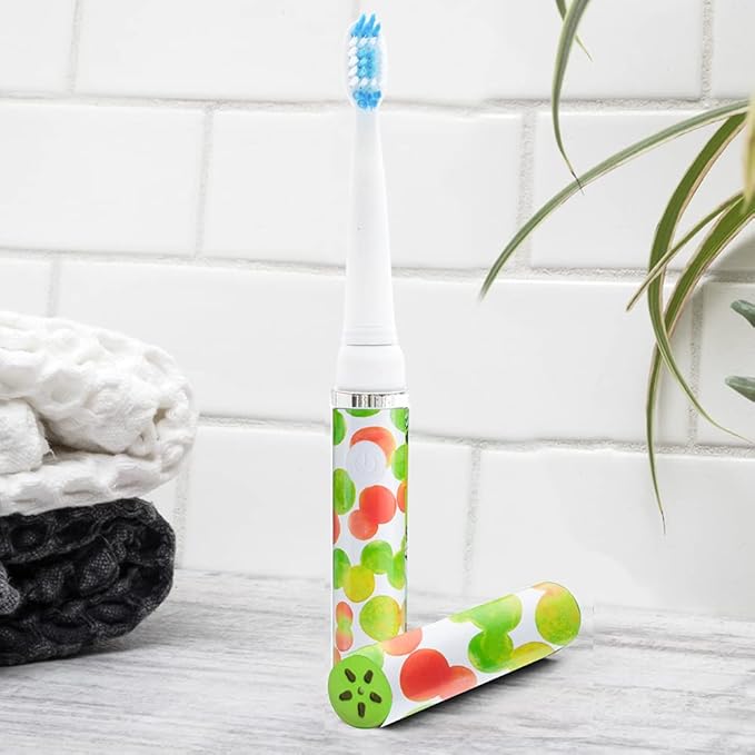 Pop Sonic Electric Toothbrush (Green Bubble) - Travel Toothbrushes w/AAA Battery | Kids Electric Toothbrushes with 2 Speed & 15,000-30,000 Strokes/Minute, Dupont Nylon Bristles