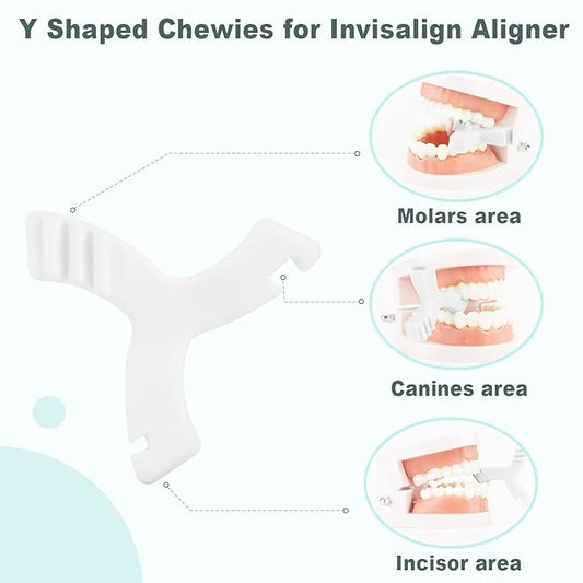Chewies for Invisalign Aligner,2 PCS Unscented Aligner Chewies for Invisible Braces Aligner Orthodontic Munchies(White/Unflavored)