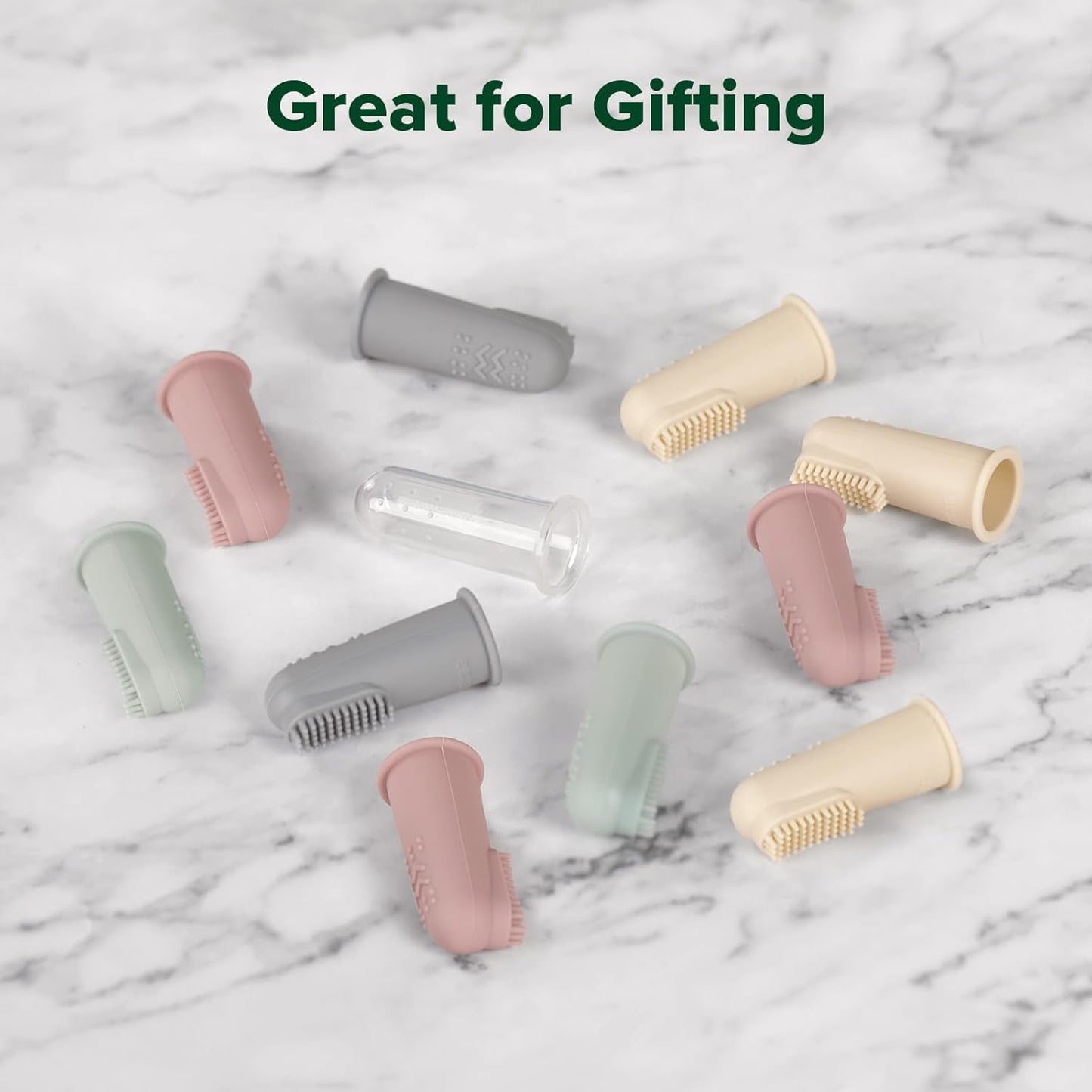 haakaa Silicone Baby Finger Toothbrush Set, Babyโs First Toothbrush with Case, Soft Bristle Toothbrush for Infant Oral Care, 3 Months +