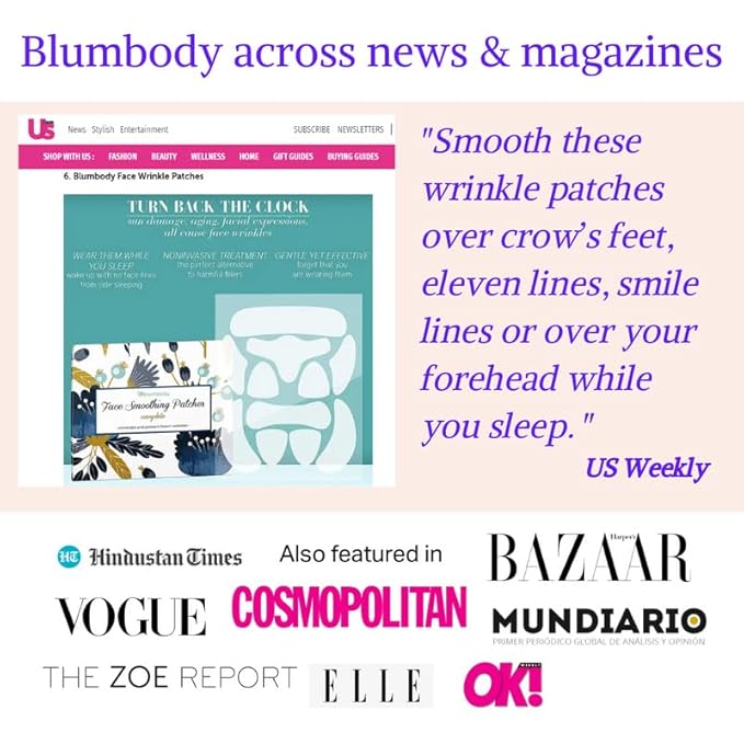 BLUMBODY Face, Forehead Wrinkle Patches – Mini Anti-Wrinkle Facial Patches for Eyes, Mouth, Forehead – Triangle Non-Silicone Face Tape for Elevens, Crows Feet and Fine Lines – 160 Facial Patches