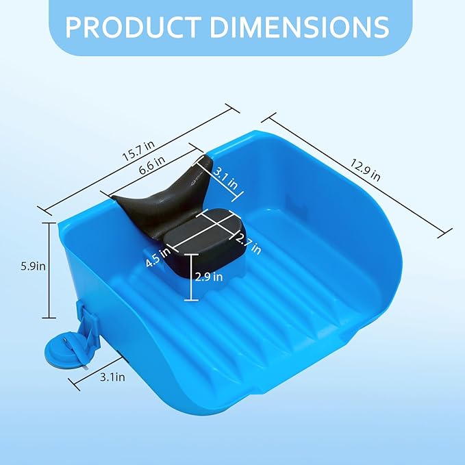 Portable Shampoo Basin for Kids, Baby, Children,Tear Free Hair Washing Basin Tray at Home (Blue)