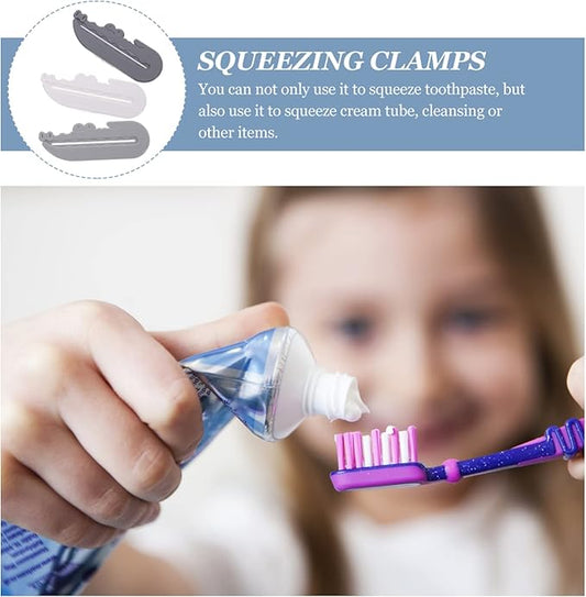 Healifty Toothpaste Squeezer Dispenser Stand 6 Pack Crocodile Shape Holders Non-Slip for Tube Cream Random Color