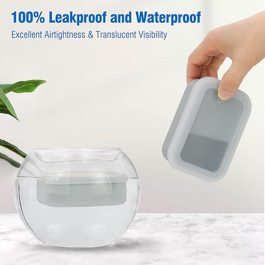 Compact Leakproof Travel Soap Case, Silicone Travel Soap Container, Portable Soap Box with Drainage Layer, Shatterproof Soap Holder for Bathroom, Gym (Gray)