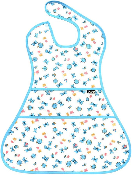 Full Coverage Waterproof Feeding Bib for Toddlers – Extra Long Apron Bib for Mealtime, Self-Feeding, High Chairn