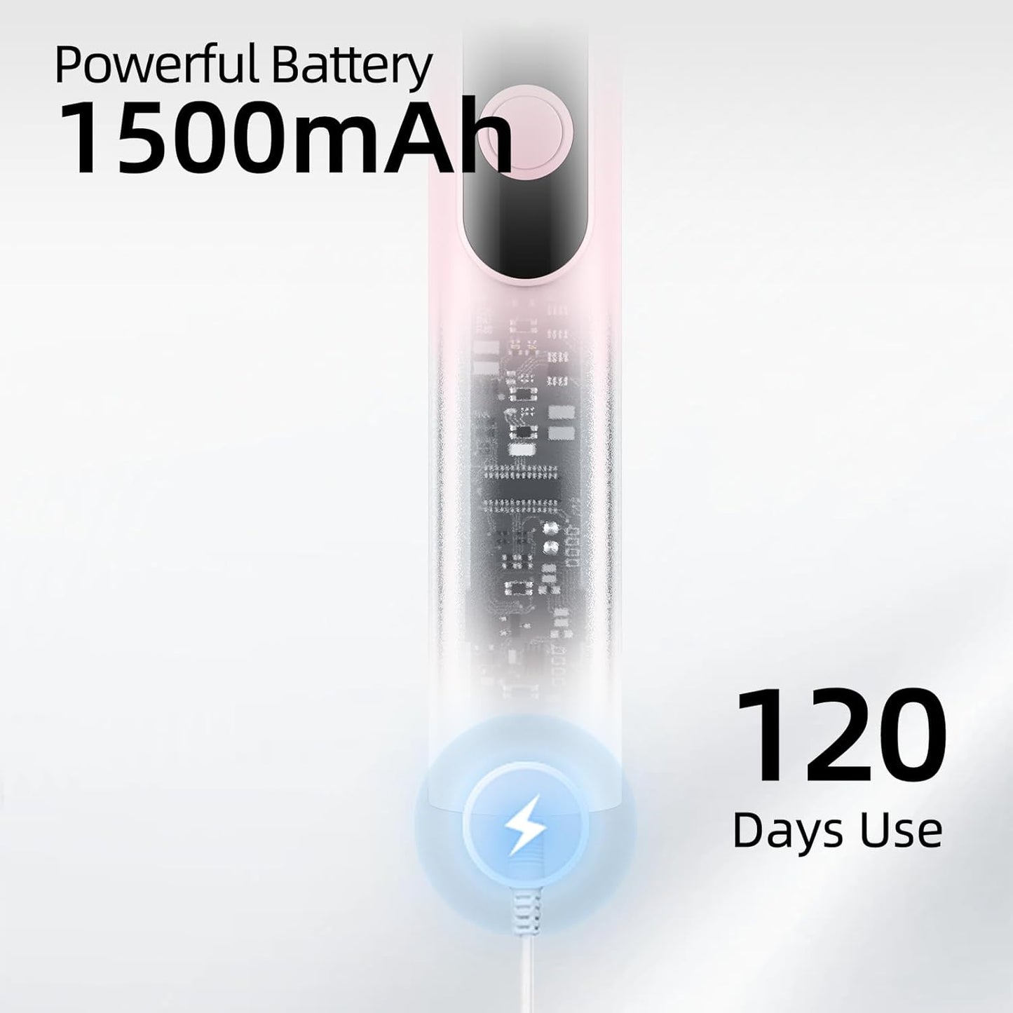 Adult Sonic Electric Toothbrush with 10 Brush Heads, Travel case, and Wall Bracket, Suitable for Both Adults and Children, IPX8 Waterproof, USB Charging, 42000VPM, Pink