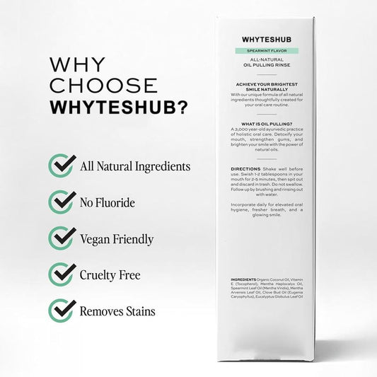 Spearmint Oil Pulling Rinse, Organic Cold-Pressed Coconut Oil for Teeth Mouthwash, Helps Maintain Gum Health & Freshens Breath - 8 fl oz