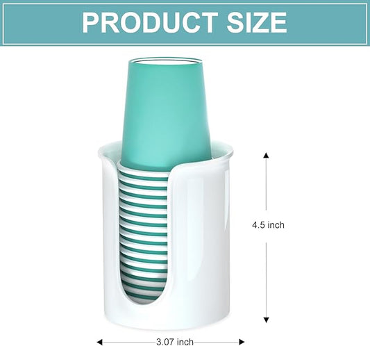 Bathroom Cup Holder White Disposable Paper Cup Dispenser, for 5 Ounce Bath Cups,2 Pack Mouthwash Cup Holder 5oz Cup Dispenser for Bathroom Countertop