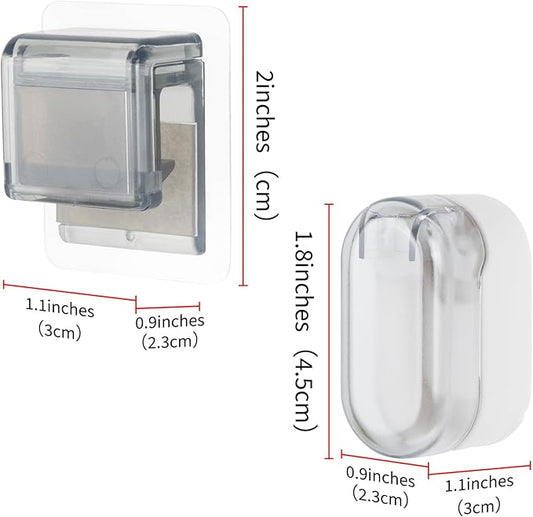 2Pack Toothbrush Holder Wall Mounted with Cover for Bathroom, Toothbrush Storage Organizer for Shower, Self Adhesive Toothbrush Hanger with Toothpaste Clip (Grey)