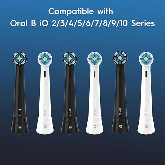 IO Replacement Heads Compatible with Oral b IO 2/3/4/5/6/7/8/9/10 Series Electric Toothbrush, Brush Heads Refills Compatible with Oral B IO for Teeth Clean (6 White)