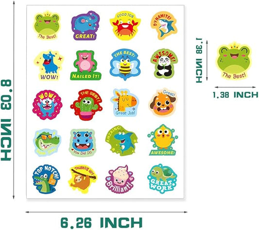120 Pieces Teacher Stickers for Grading, Reward and Good Job Stickers for Students and Kids(3, 120)